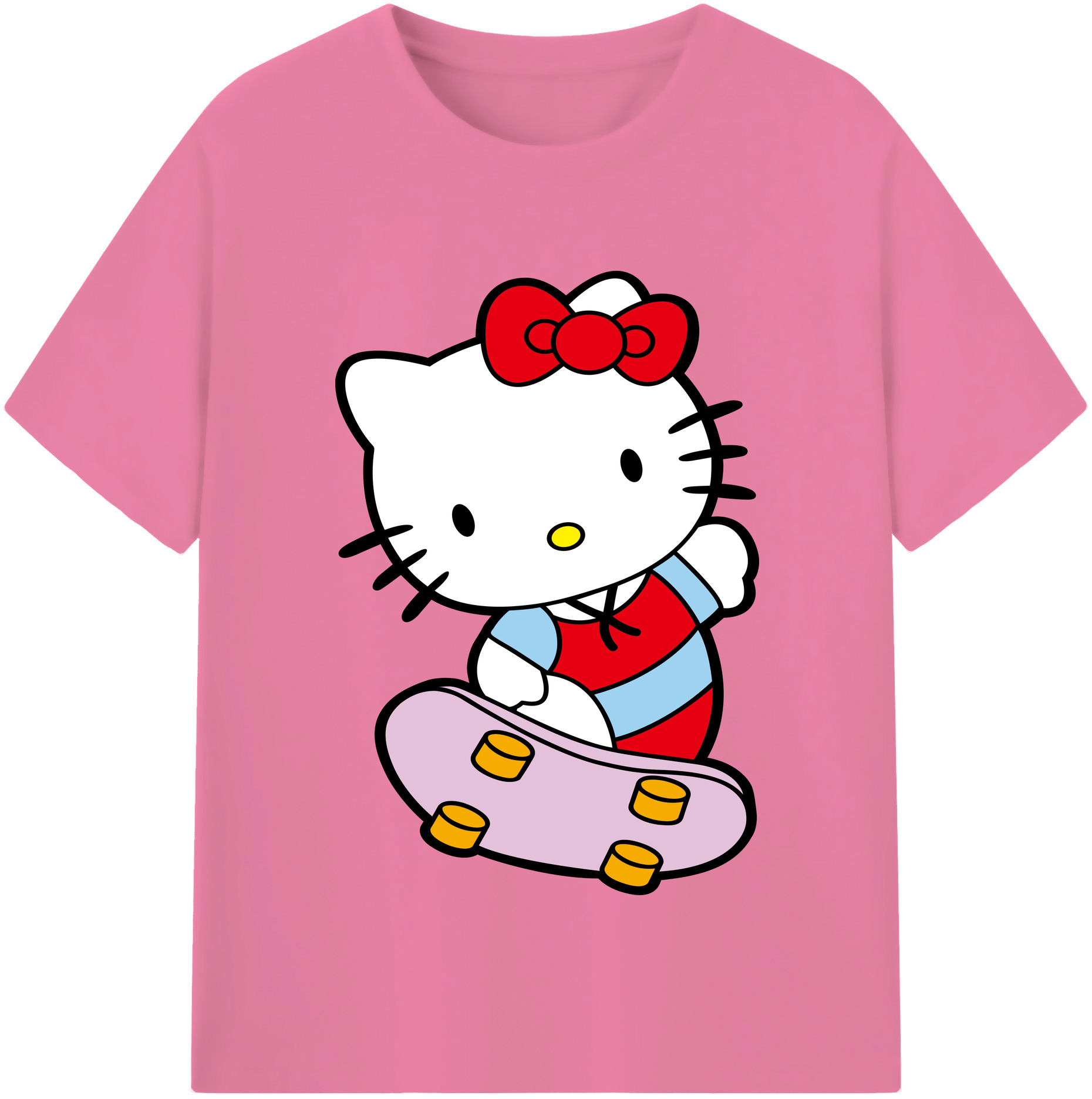 （画像用） Hello Kitty ハローキティ 綿100％半袖Tシャツ（フロントプリント）